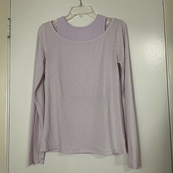 ATHLETA essence groove long sleeve double layer shirt lilac purple size Small - Picture 1 of 5
